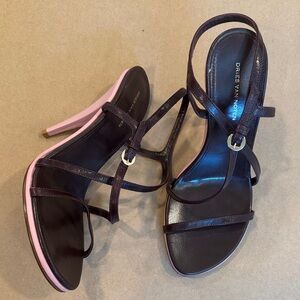 Dries Van Noten chocolate brown and Pink Strappy Heels